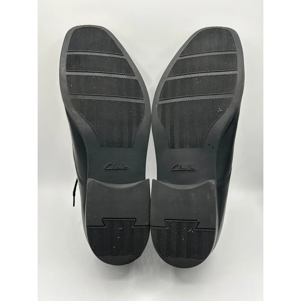 Clarks Collection Tilden Cap Men Black Leather Derby Dress Shoes Size 14 M